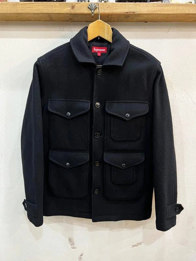 Pre-owned Supreme Wool Cruiser Jacket In Black