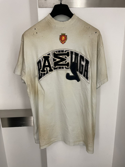Pre-owned Balenciaga Skater T-shirt In Beige