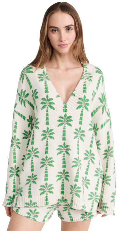 Show Me Your Mumu Gilligan Sweater Palm Knit Xl In Green