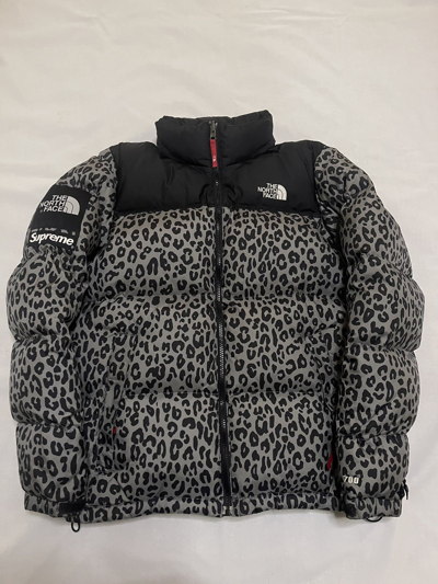 Pre-owned Supreme X The North Face Supreme 11fw Tnf North Face Grey Leopard Nuptse Jacket