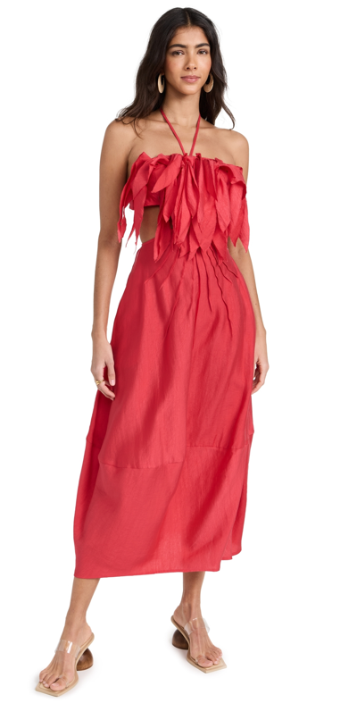 Cult Gaia Lue Midi Dress Lollipop S In Red