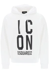 Dsquared2 'icon Squared' Cool Fit Hoodie With Logo Print In White