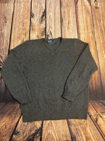 Pre-owned Polo Ralph Lauren Sweater Ralph Laurent 100% Wool In Grey