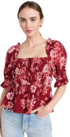 PLAYA LUCILA SQUARE NECK TOP RED