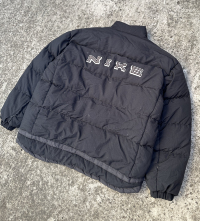 Pre-owned Nike X Vintage Nike Down Puffer Jacket Reversible Very Vtg Xl In Black