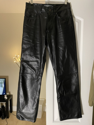 Pre-owned Gap X Vintage Gap Leather Pants In Black