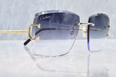 Pre-owned Cartier Big C Diamond Cut Chrome Hearts Decor Glasses In Brown Cinnamon