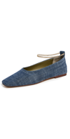 Maria Luca Augusta Denim Ballerina Shoes In Dark Blue