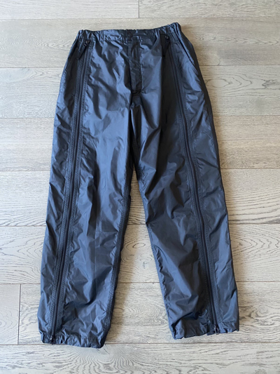 Pre-owned Issey Miyake Men Aw04 Parachute Nylon Front Zip Pants In Black