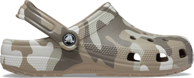 Crocs | Unisex | Classic Printed Camo | Clogs | Mushroom / Multi | W8/m7 In Army Green/multi
