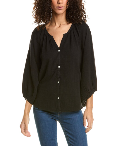 Tommy Bahama Coral Isle Peasant Top In Black