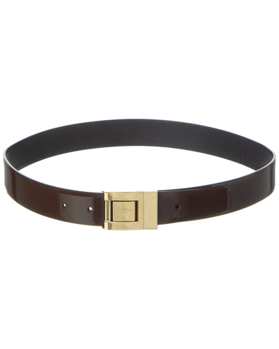 Saint Laurent Brushed Leather Belt In Red