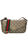 Gucci Ophidia Mini Gg Supreme Canvas & Leather Crossbody In Brown