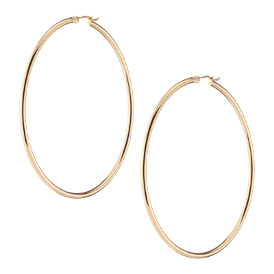 Aurate New York Gold Hoop Earrings - 2mm (60mm) In Rose