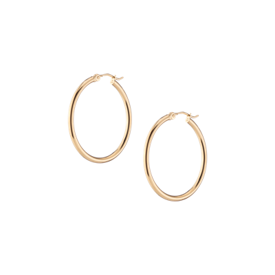 Aurate New York Gold Hoop Earrings - 2mm (30mm) In Rose
