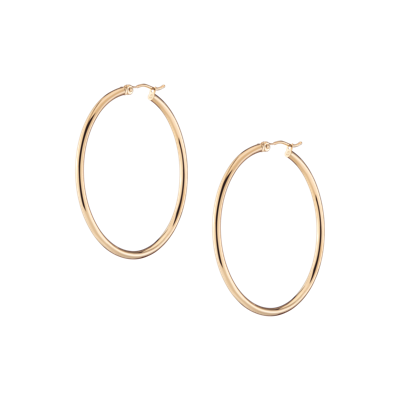 Aurate New York Gold Hoop Earrings - 2mm (40mm) In White