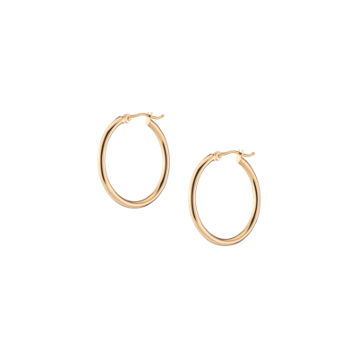 Aurate New York Gold Hoop Earrings - 2mm (25mm) In White