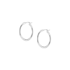 Aurate New York 2mm Silver Hoop Earrings - 25mm In White