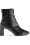 ROBERT CLERGERIE ELTE SNAKE-EFFECT GLOSSED-LEATHER ANKLE BOOTS