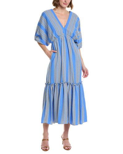 Taylor Printed Midi Dress In Blue