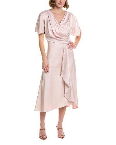 Taylor Pleated Midi Dress In Pink