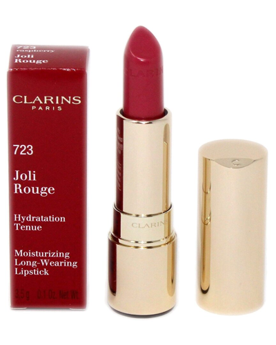 Clarins 0.1oz 723 Rasberry Joli Rouge Lipstick In White