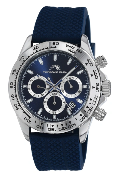 Porsamo Bleu Preston Sport Men's Silicone Strap Watch, 1034aprr In Silver