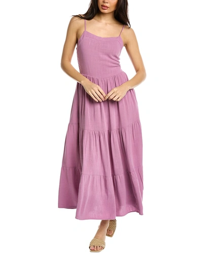 Splendid Myla Linen-blend Maxi Dress In Purple