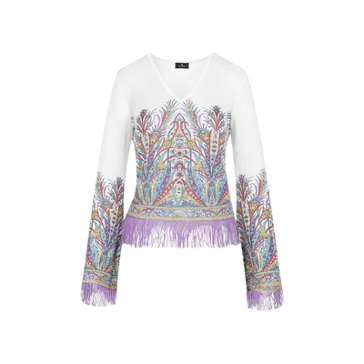 Etro Top In X Stampa Fdo Bianco