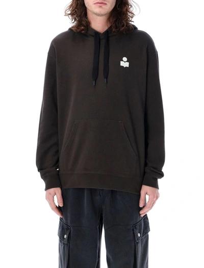 Isabel Marant Matte Logo Hoodie In Faded Black