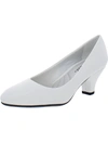 Easy Street Prim Womens Solid Kitten Heel Dress Pumps In White