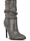 Nine West Jenn 2 Womens Rhinestone Pointed Toe Ankle Boots In Silver