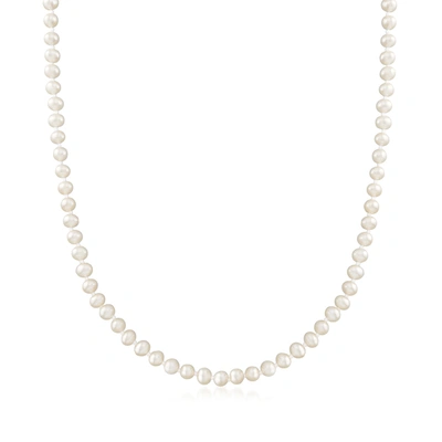 Rs Pure Ross-simons 4-4.5mm Cultured Pearl Necklace In 14kt Yellow Gold In Multi