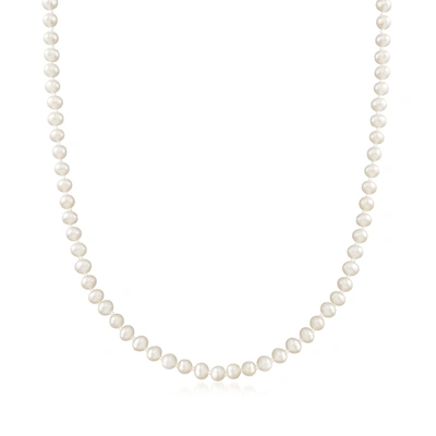 Rs Pure By Ross-simons 4-4.5mm Cultured Pearl Necklace In 14kt Yellow Gold In White