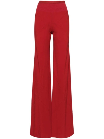 Rick Owens Lido Bias Palazzo Trousers In Red