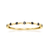Rs Pure By Ross-simons Black Diamond Bamboo-style Ring In 14kt Yellow Gold In Silver