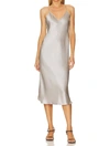 NILI LOTAN MIDI CAMI DRESS IN STORM GREY