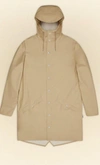 RAINS LONG JACKET IN SAND