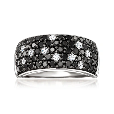 Ross-simons Black And White Diamond Ring In Sterling Silver