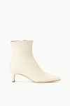 Staud Wally Leather Ankle Boots In White