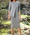 Daniella Faye Ribbed Skirt In Light Gray In Multi