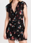 Ulla Johnson Zina Dyed Silk Ruffle Mini Dress In Black