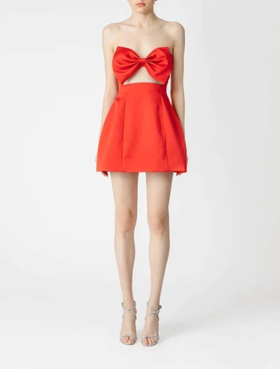 Sau Lee Women's Estelle Satin Bow Minidress In Red