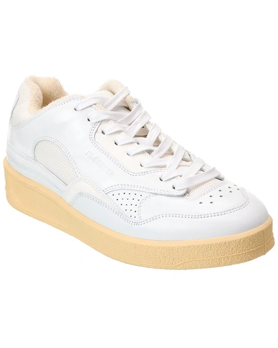 Jil Sander Leather & Mesh Sneaker In White