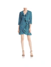 ALISON ANDREWS WOMENS CASUAL FLORAL WRAP DRESS