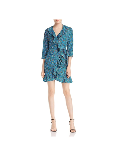 Alison Andrews Womens Casual Floral Wrap Dress In Multi