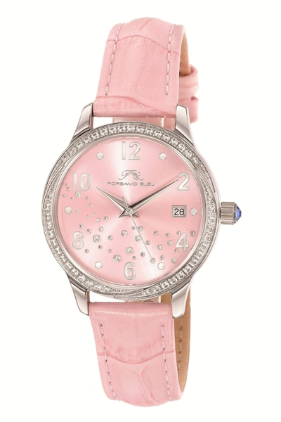 Porsamo Bleu Ruby Women's Pink Crystal Watch