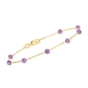 Ross-simons Italian Amethyst Bead Station Bracelet In 18kt Yellow Gold In Multi