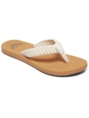 Roxy Port Iii Womens Cotton Braided Flip-flops In White