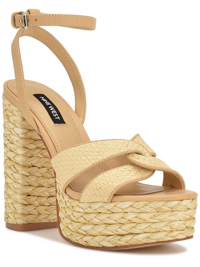 Nine West Hayya Ankle Strap Platform Sandal In Brown